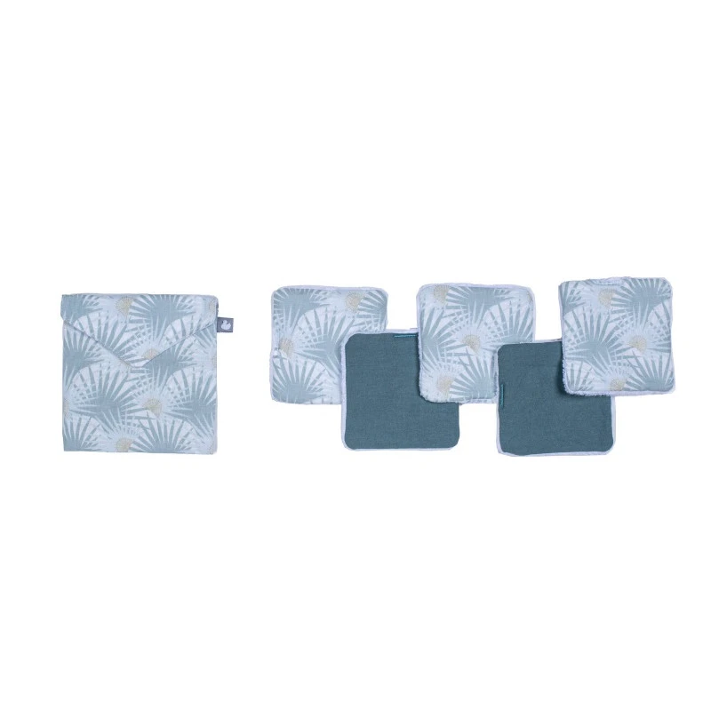 Lot De 5 Lingettes Lavables + Pochette BB&CO Palm Springs 1 Lot De 5 Lingettes Lavables + Pochette BB&CO Palm Springs