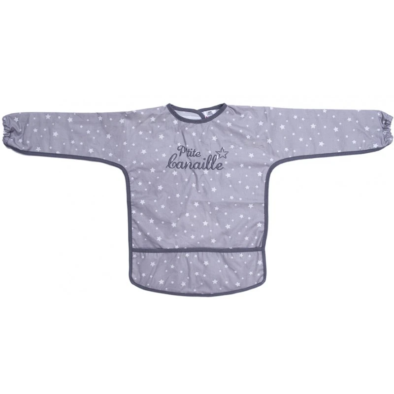 Bavoir Tablier "p’tite Canaille" 3/5ans BB&CO Gris étoilé 1 Bavoir Tablier "p’tite Canaille" 3/5ans BB&CO Gris étoilé