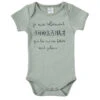 Body Manches Courtes 12m BB&CO Vert De Gris "Je Suis Tellement Adorable"