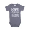 Body Manches Courtes 3m BB&CO Anthracite "Dormir C'est Pour Les Faibles"