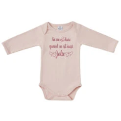 Body Manches Longues 12m BB&CO "La Vie Est Dure"
