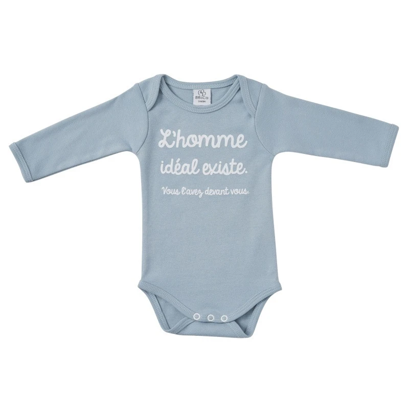 Body Manches Longues 6m BB&CO "L'homme Idéal" 1 Body Manches Longues 6m BB&CO "L'homme Idéal"