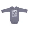 Body Manches Longues 12m BB&CO Anthracite "Dormir C'est Pour Les Faibles"