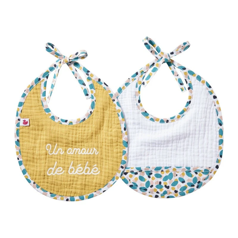 Lot De 2 Bavoirs Naissance BB&CO Baby Pop 1 Lot De 2 Bavoirs Naissance BB&CO Baby Pop