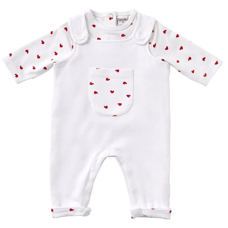 Ensemble Tee-shirt + Salopette 12m Cœur BB&CO Ma Petite Layette 1 Ensemble Tee-shirt + Salopette 12m Cœur BB&CO Ma Petite Layette