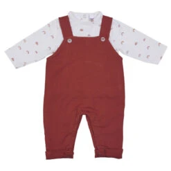 Ensemble Tee-shirt + Salopette 3m BB&CO Arc-en-ciel / Rouille
