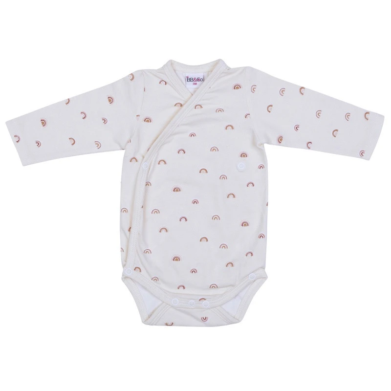 Lot De 2 Bodys Croisés Ml 1m BB&CO Rouille / Arc-en-ciel 4 Lot De 2 Bodys Croisés Ml 1m BB&CO Rouille / Arc-en-ciel – Image 4