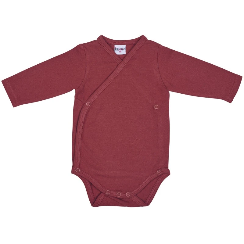 Lot De 2 Bodys Croisés Ml 1m BB&CO Tomette / Cerise 2 Lot De 2 Bodys Croisés Ml 1m BB&CO Tomette / Cerise – Image 2