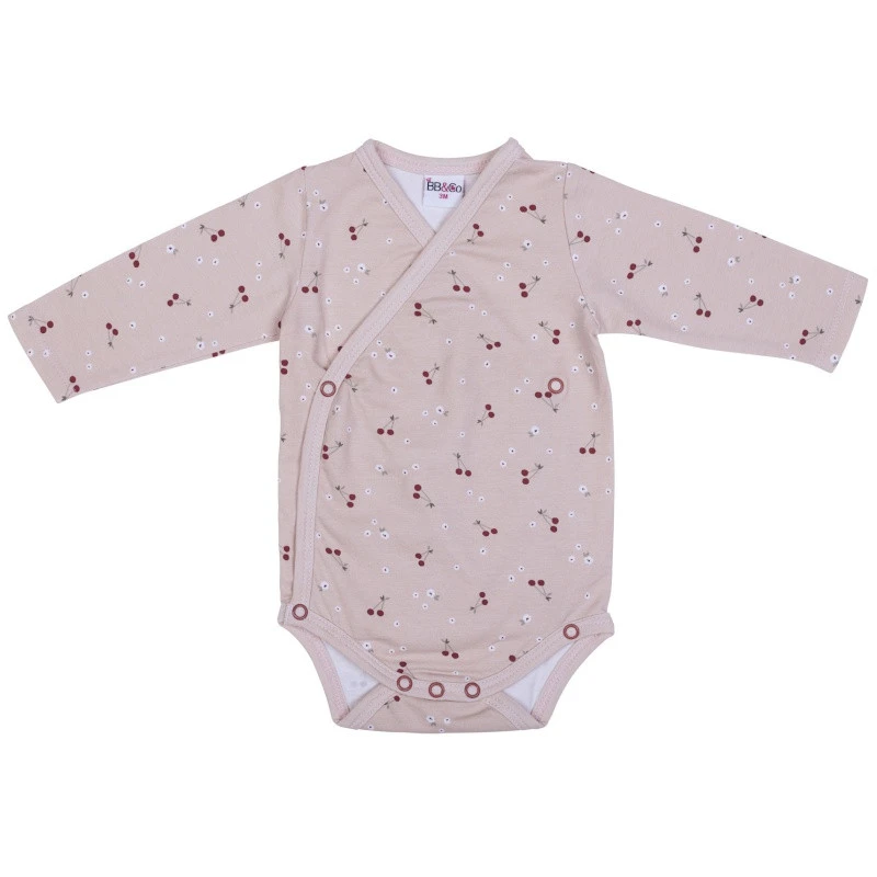 Lot De 2 Bodys Croisés Ml 6m BB&CO Tomette / Cerise 3 Lot De 2 Bodys Croisés Ml 6m BB&CO Tomette / Cerise – Image 3