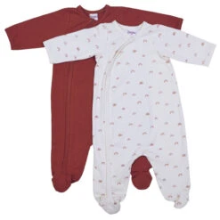 Lot De 2 Pyjamas 1m BB&CO Rouille/Arc-en-ciel