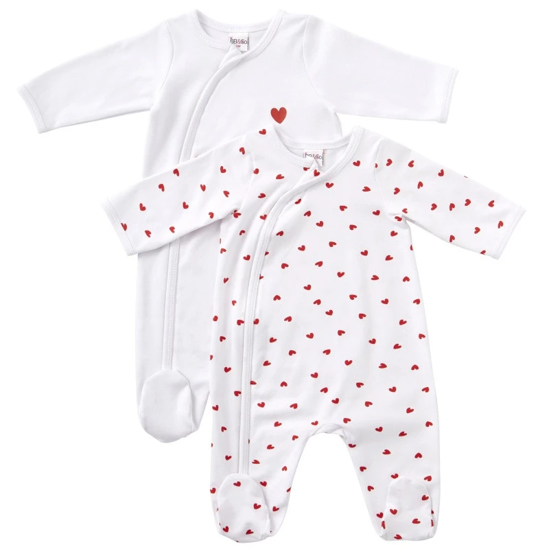 Lot De 2 Pyjamas 3m Coeurs BB&CO Ma Petite Layette 1 Lot De 2 Pyjamas 3m Coeurs BB&CO Ma Petite Layette