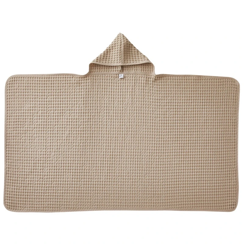 Maxi Cape De Bain Coton Gaufré BB&CO Latte 2 Maxi Cape De Bain Coton Gaufré BB&CO Latte – Image 2