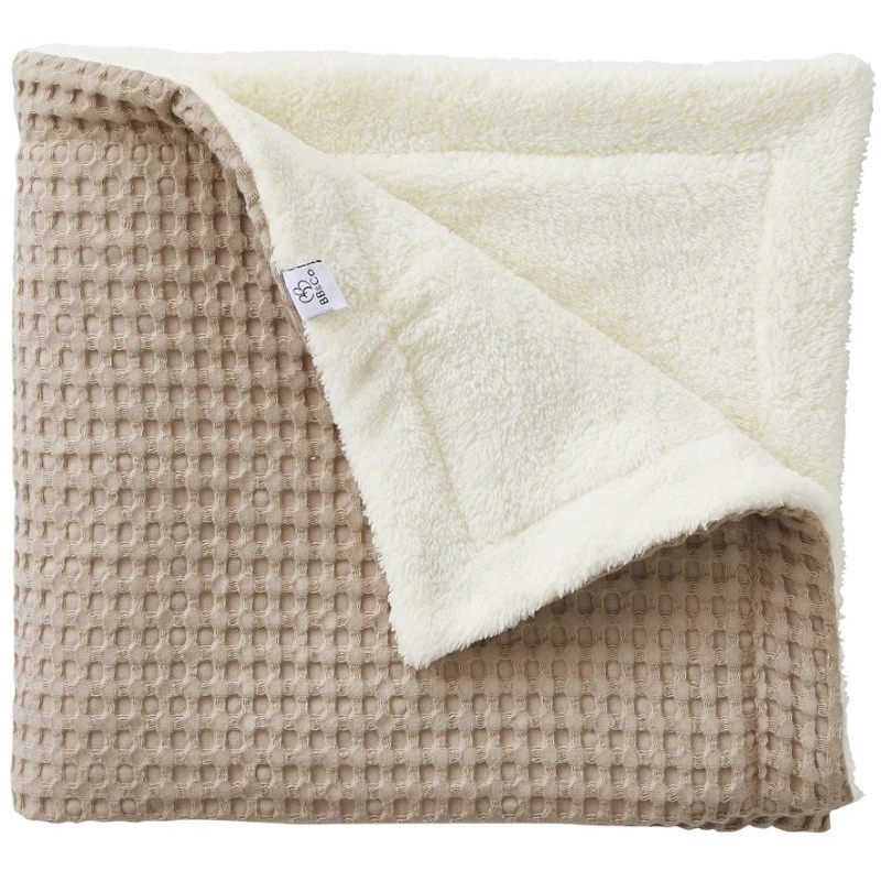 Maxi Couverture Coton Gaufré BB&CO Latte 1 Maxi Couverture Coton Gaufré BB&CO Latte