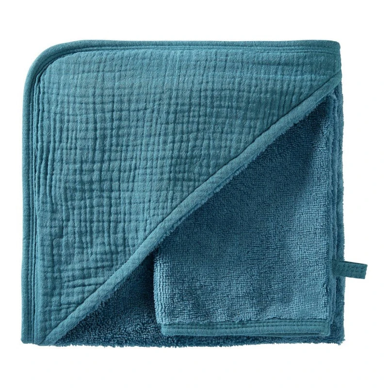 Sortie De Bain + Gant Bambou & Gaze BB&CO Mix & Match Vert Paon 1 Sortie De Bain + Gant Bambou & Gaze BB&CO Mix & Match Vert Paon