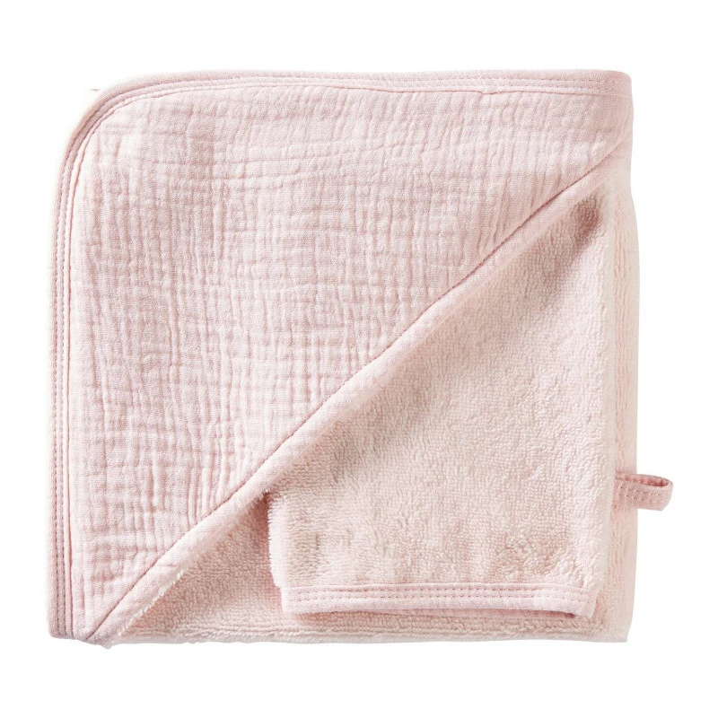 Sortie De Bain + Gant Bambou & Gaze BB&CO Mix & Match Rose Blush 1 Sortie De Bain + Gant Bambou & Gaze BB&CO Mix & Match Rose Blush