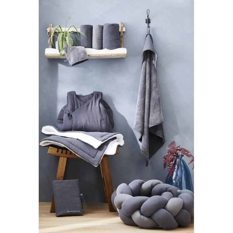 Housse De Matelas à Langer Bambou & Gaze BB&CO Mix & Match Gris 2 Housse De Matelas à Langer Bambou & Gaze BB&CO Mix & Match Gris – Image 2