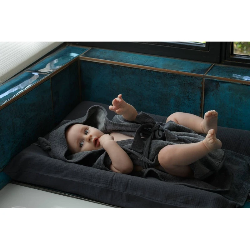 Housse De Matelas à Langer Bambou & Gaze BB&CO Mix & Match Gris 3 Housse De Matelas à Langer Bambou & Gaze BB&CO Mix & Match Gris – Image 3