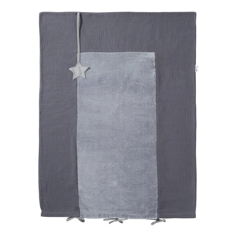 Housse De Matelas à Langer Bambou & Gaze BB&CO Mix & Match Gris 1 Housse De Matelas à Langer Bambou & Gaze BB&CO Mix & Match Gris