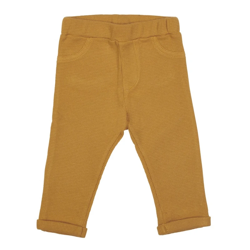 Pantalon Legpants En Micro Nid D'abeille 12m BB&CO Moutarde 1 Pantalon Legpants En Micro Nid D'abeille 12m BB&CO Moutarde