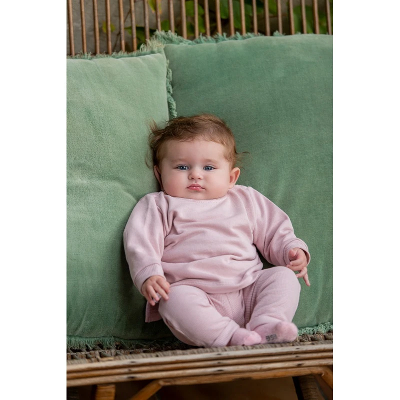 Pantalon Legpants En Micro Nid D'abeille 24m BB&CO Pétale 2 Pantalon Legpants En Micro Nid D'abeille 24m BB&CO Pétale – Image 2