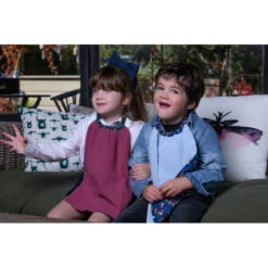 Serviette élastiquée Gaze & Popeline BB&CO Bleu Glacier -Bb&Co serviette elastiquee gazepopeline 7