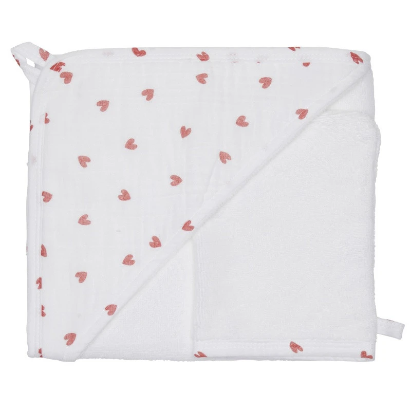 Sortie De Bain + Gant BB&CO Mon Petit Coeur 1 Sortie De Bain + Gant BB&CO Mon Petit Coeur