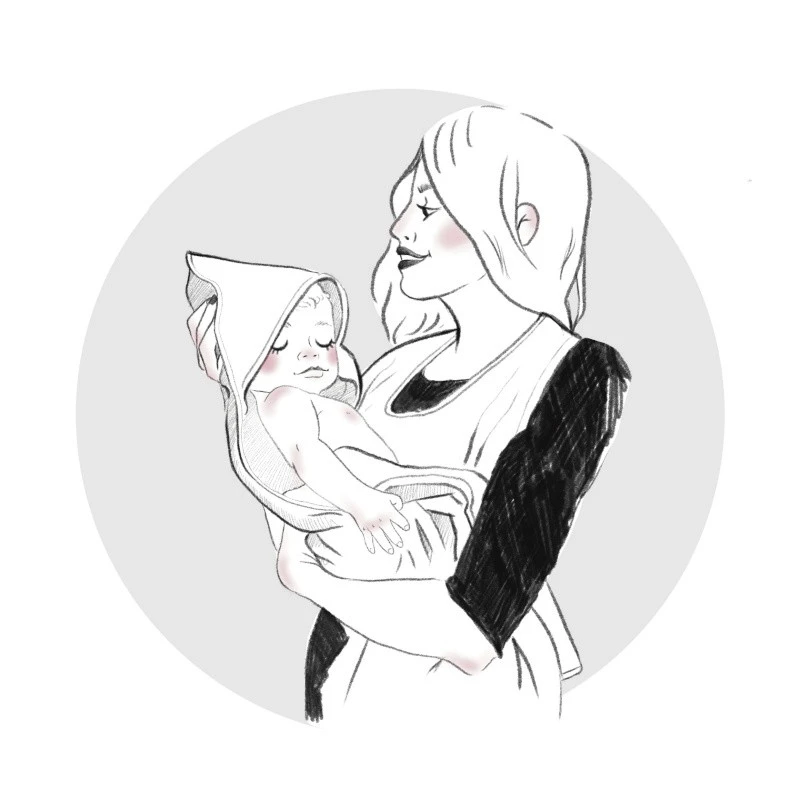 Sortie De Bain Tablier En Bambou BB&CO Vert De Gris 4 Sortie De Bain Tablier En Bambou BB&CO Vert De Gris – Image 4